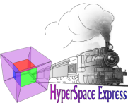 HyperSpace Express
    logo: a steam train emerging from a hypercube